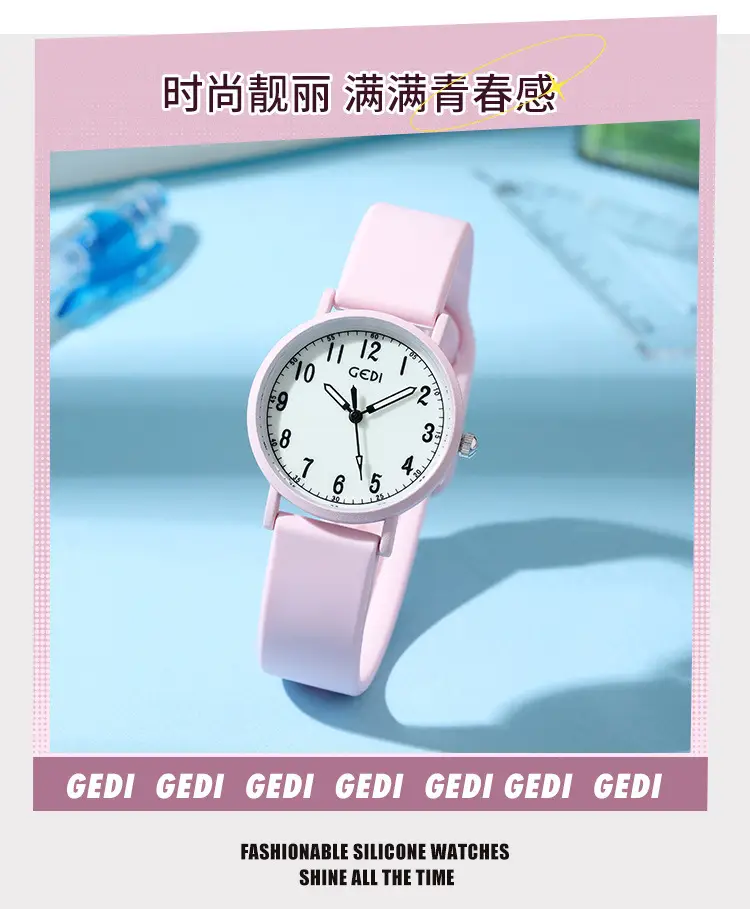 Goldie Silicone Student Watch Mint Green Waterproof Quartz — feature 4