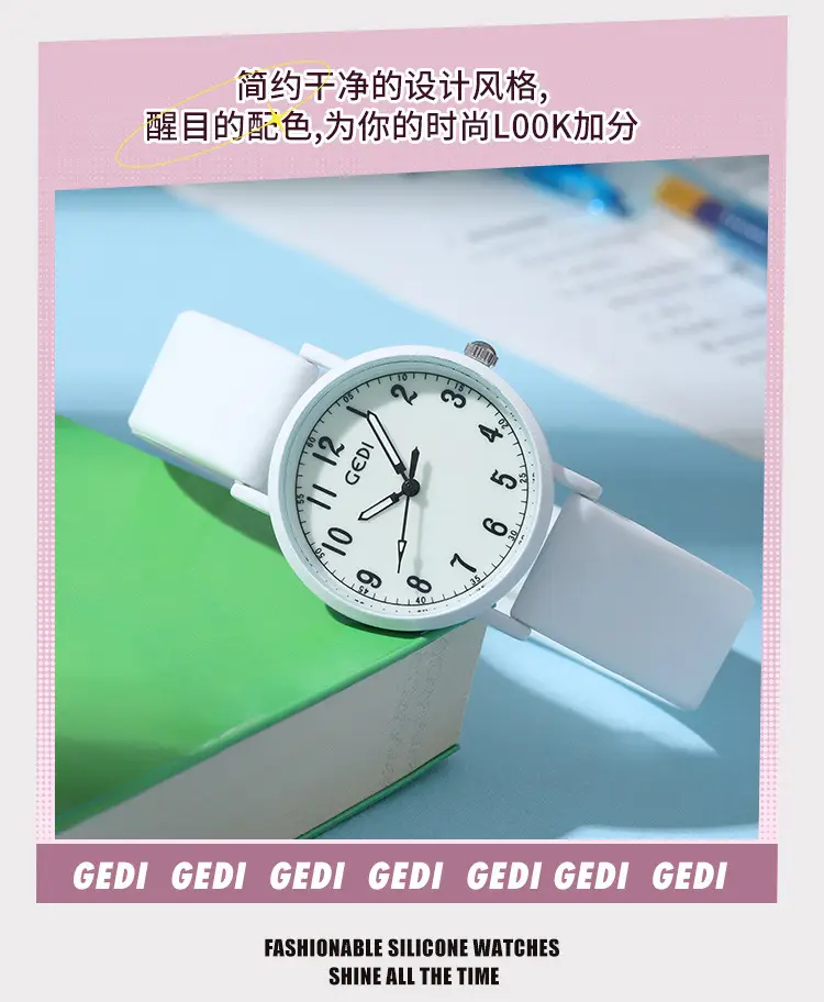Goldie Silicone Student Watch Mint Green Waterproof Quartz — feature 9