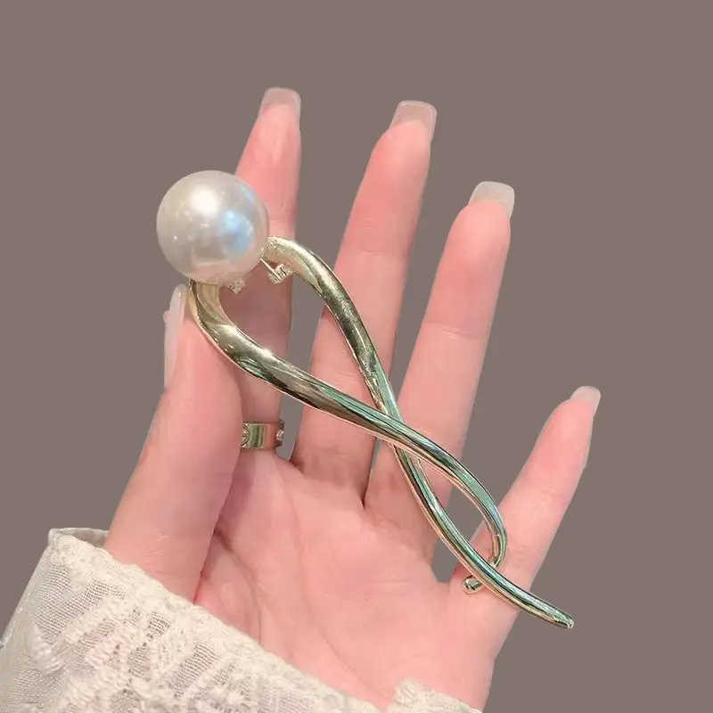 Pearl Head Clip for Women's Summer Hairpin - Image 3