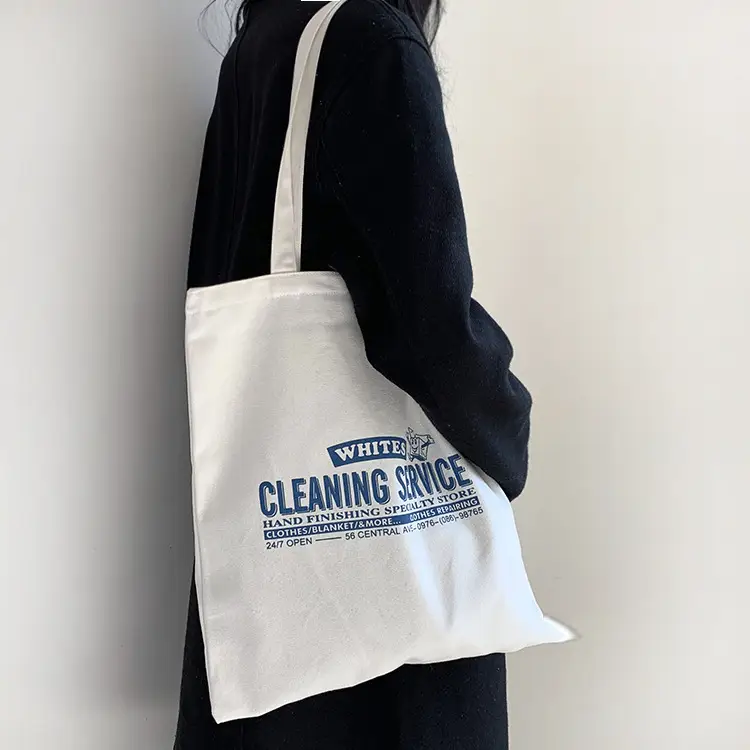 New Ins Shoulder Canvas Bag Trendy Korean Style Artistic Simple Letter Student Canvas Shopping Bag for Men and Women — feature 5