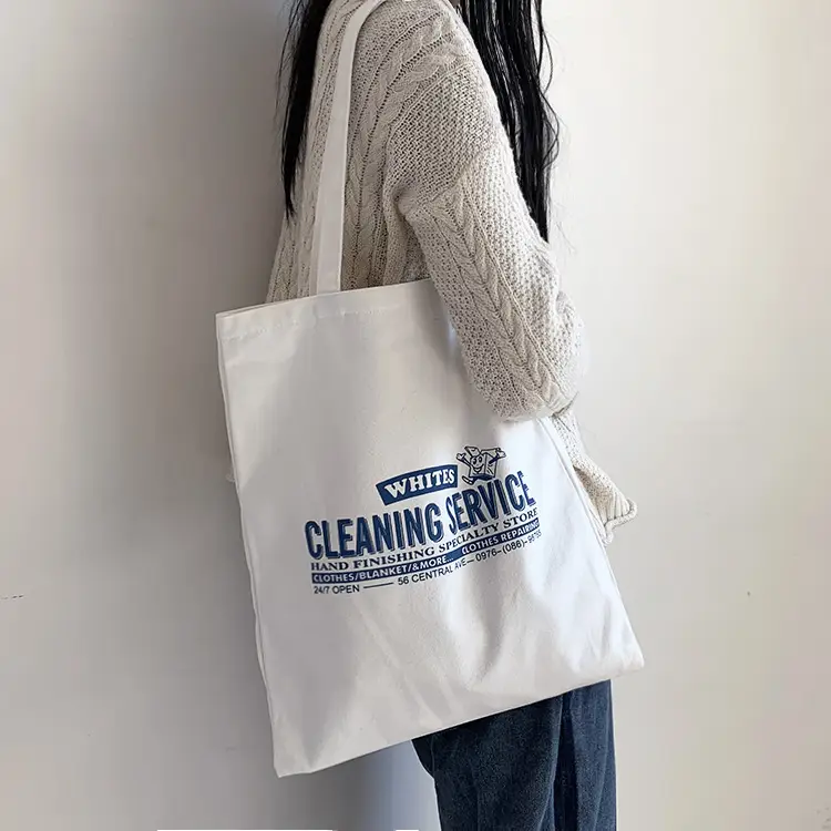 New Ins Shoulder Canvas Bag Trendy Korean Style Artistic Simple Letter Student Canvas Shopping Bag for Men and Women — feature 6