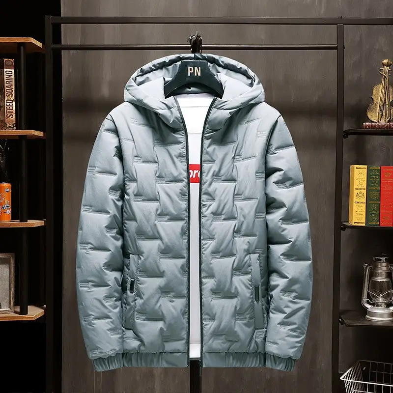 Men's Black Hooded Cotton Puffer Jacket Winter 2024 - Image 6