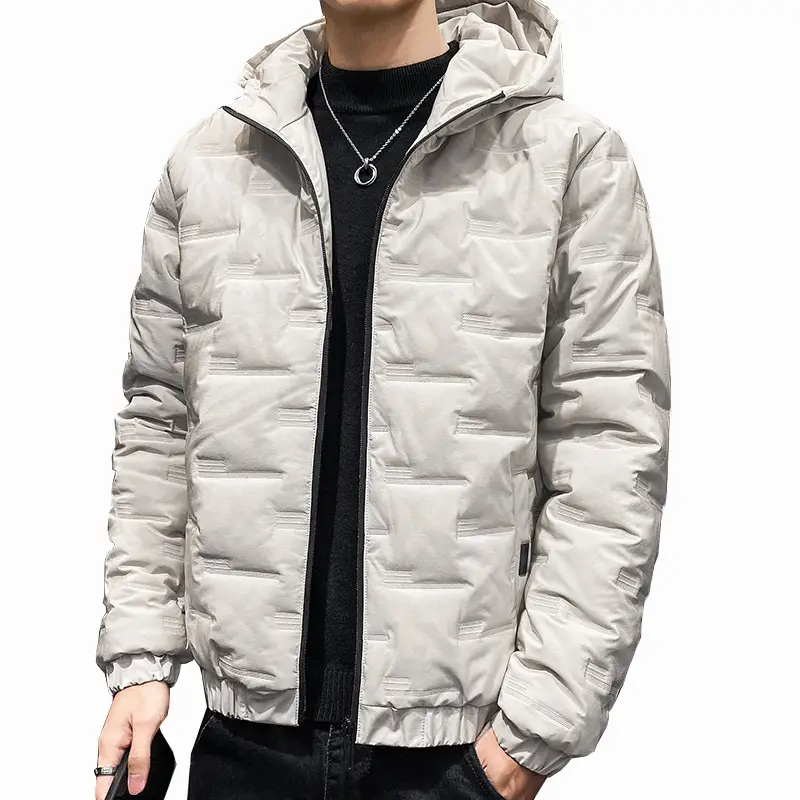 Men's Black Hooded Cotton Puffer Jacket Winter 2024 - Image 8