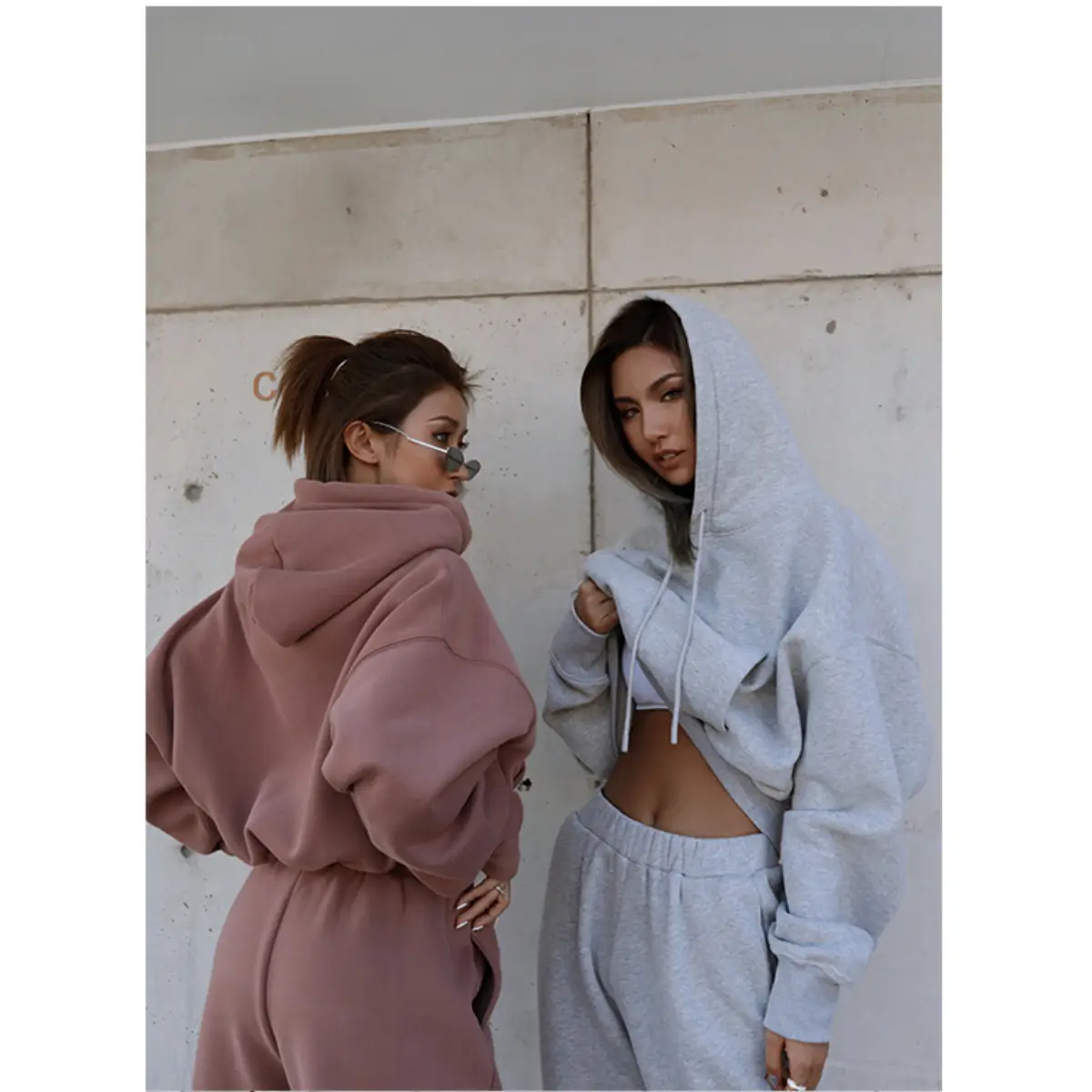 Women's 2023 Casual Sweatshirt Track Suit Brown Grey — feature 6