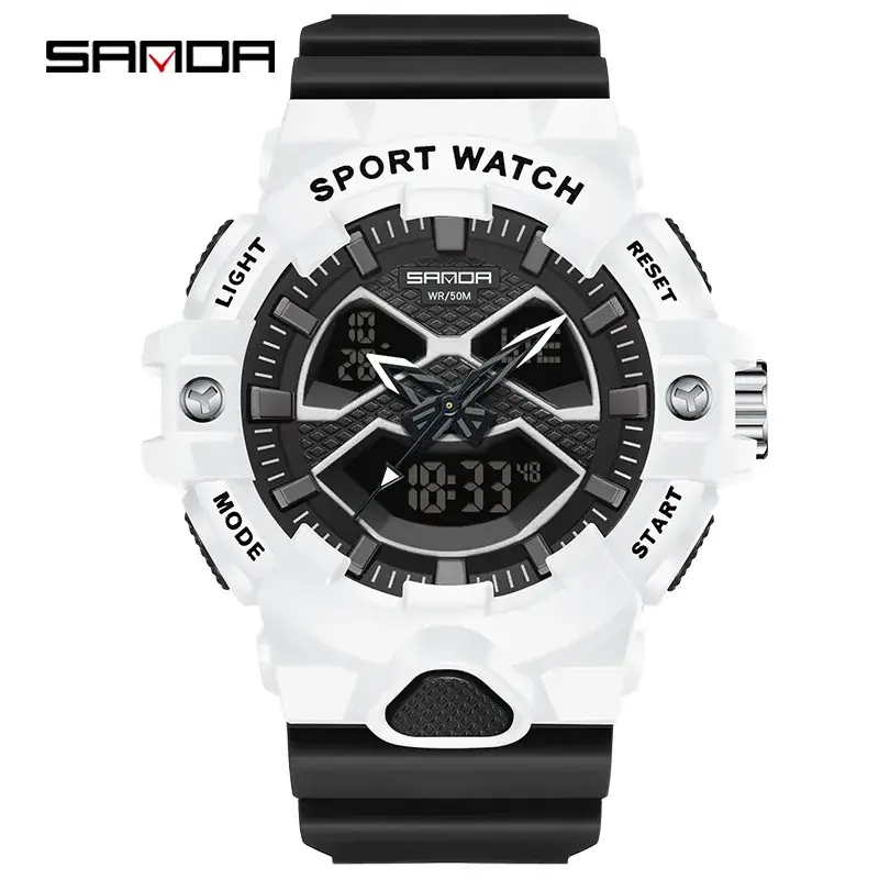 Sanda Black Sport Match Waterproof Electronic Watch for Youth - Image 10