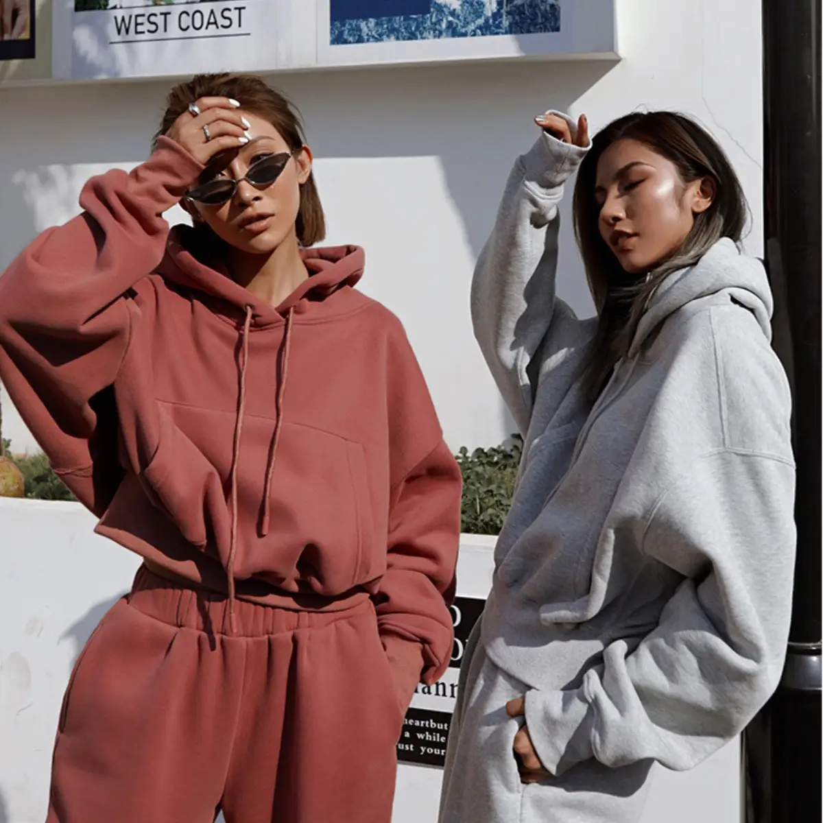 Women's Grey Sweatshirt Track Suit Casual Winter Set - Image 7