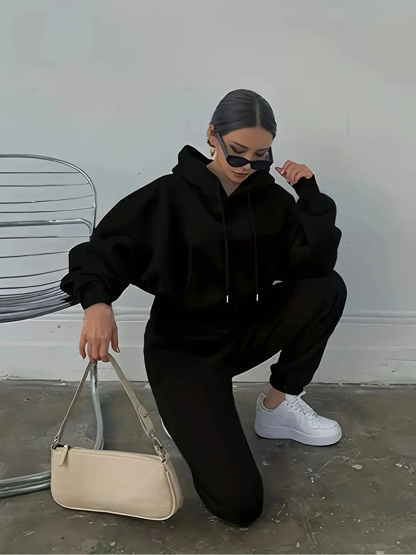 Women's Grey Sweatshirt Track Suit Casual Winter Set — feature 13