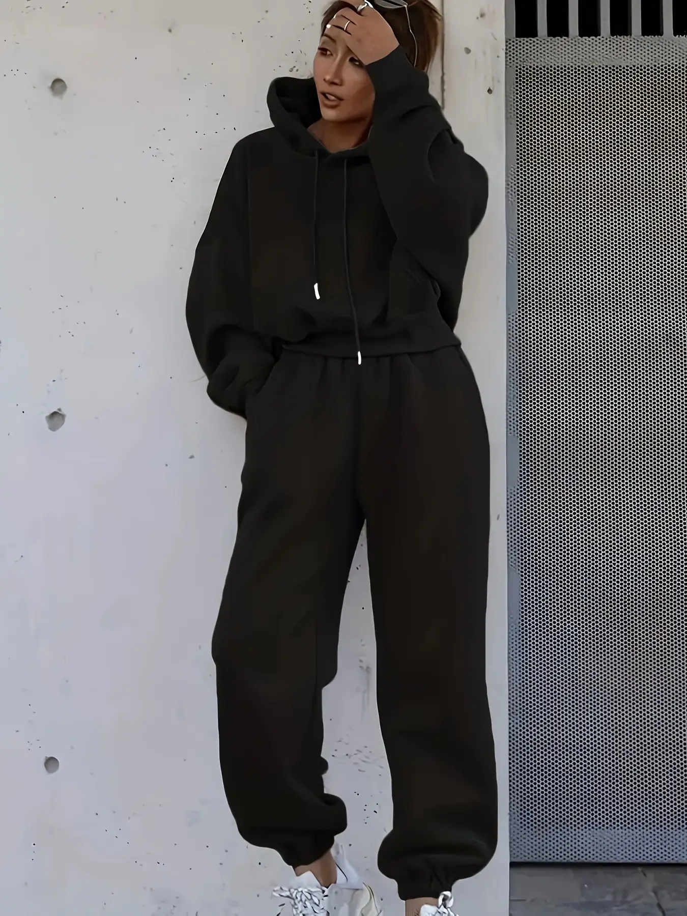 Women's Grey Sweatshirt Track Suit Casual Winter Set — feature 14