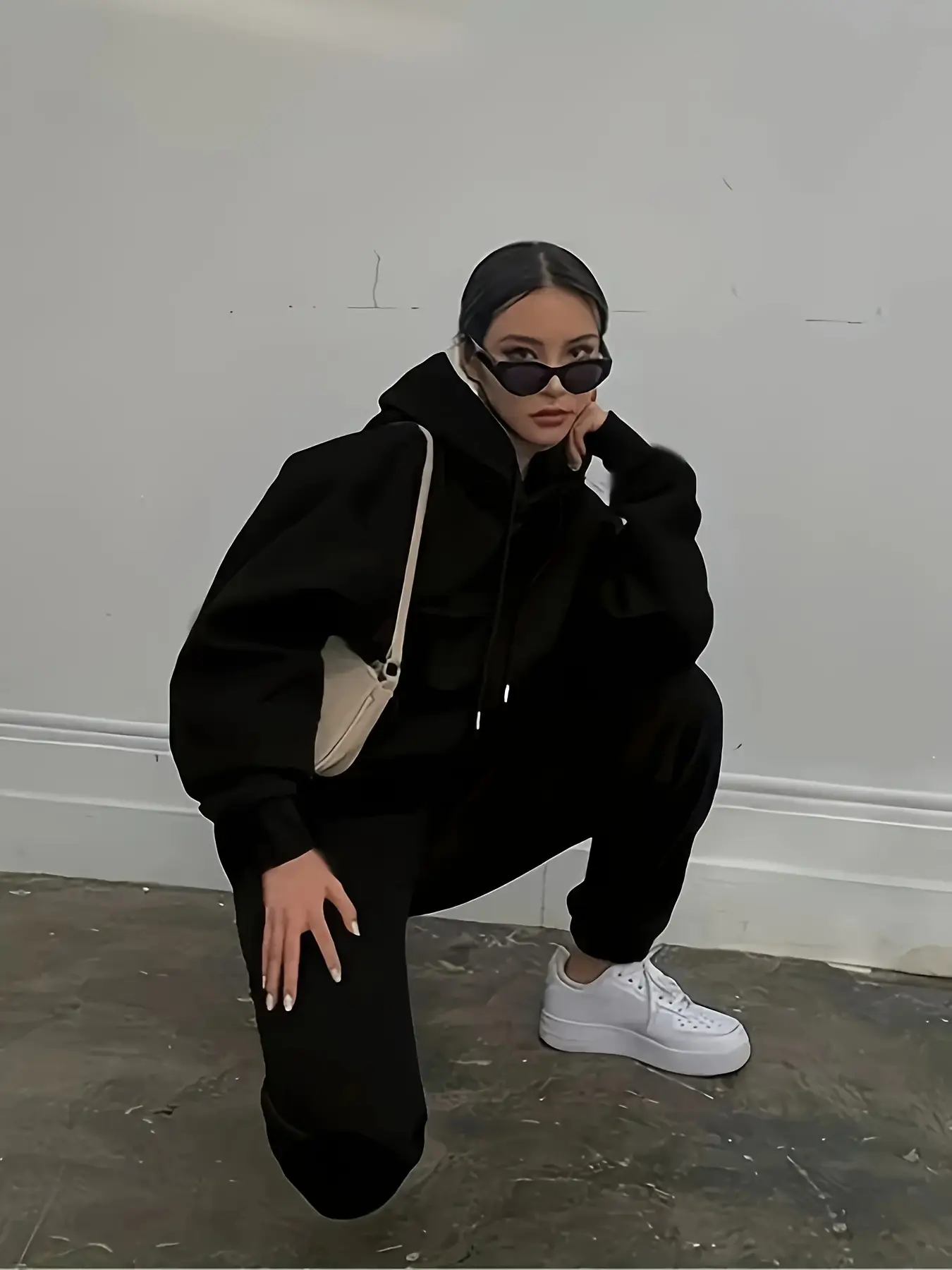 Women's Grey Sweatshirt Track Suit Casual Winter Set — feature 15