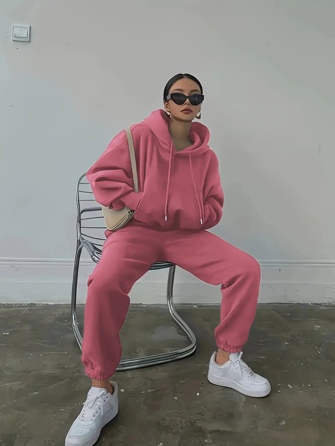 Women's Grey Sweatshirt Track Suit Casual Winter Set — feature 19
