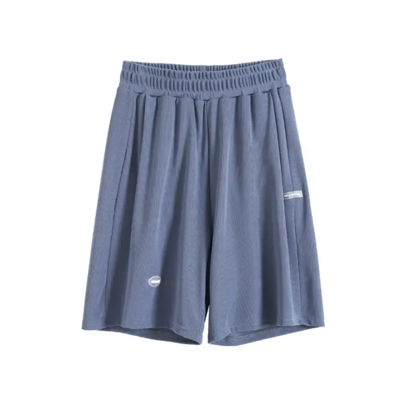 Women Ice Silk Slimming Shorts Blue High Waist - Image 7