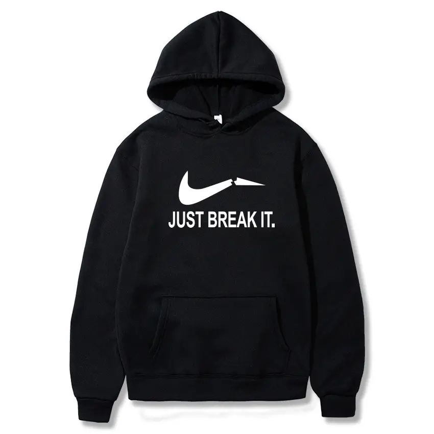Red Fleece Hoodie for Men Just Break It - Image 31