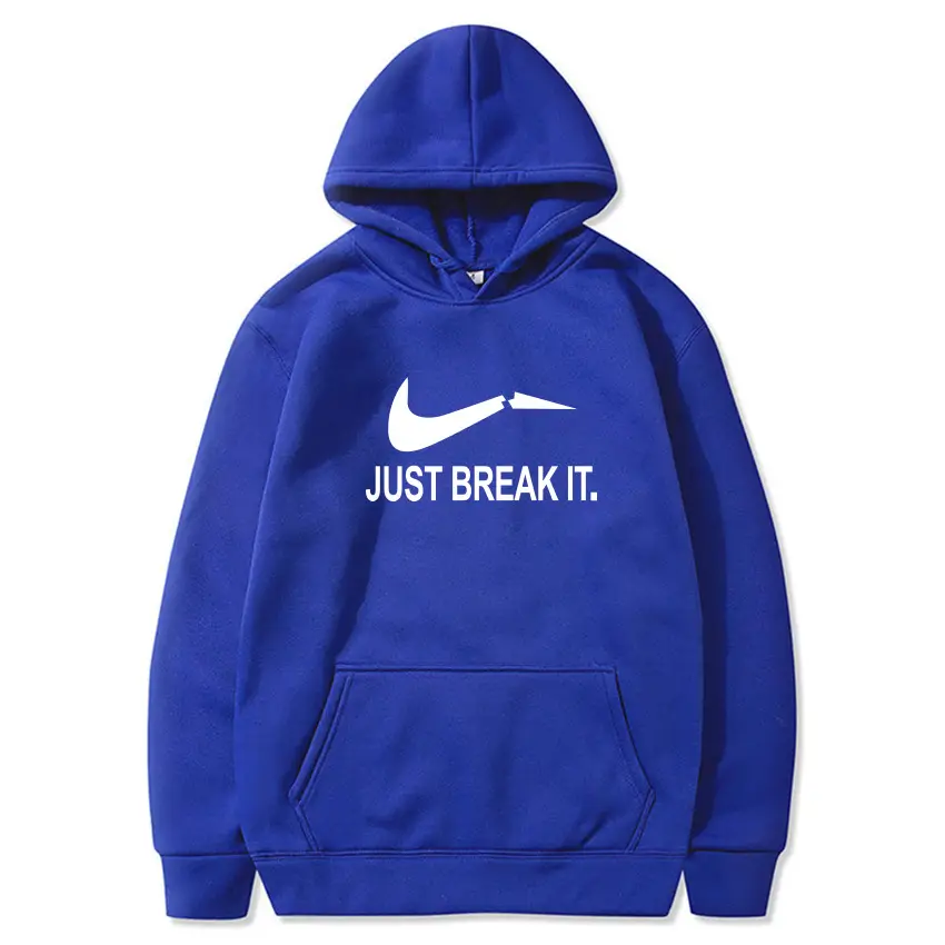 Red Fleece Hoodie for Men Just Break It - Image 2