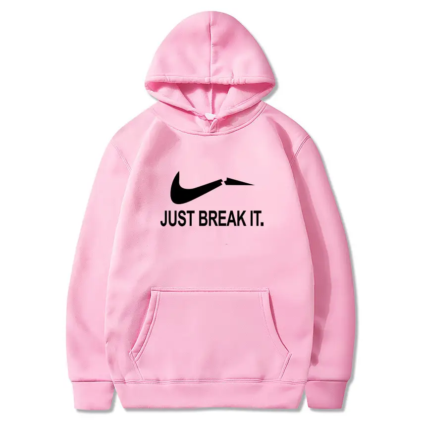 Red Fleece Hoodie for Men Just Break It - Image 29