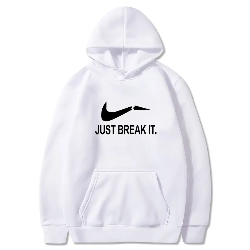 Red Fleece Hoodie for Men Just Break It - Image 30