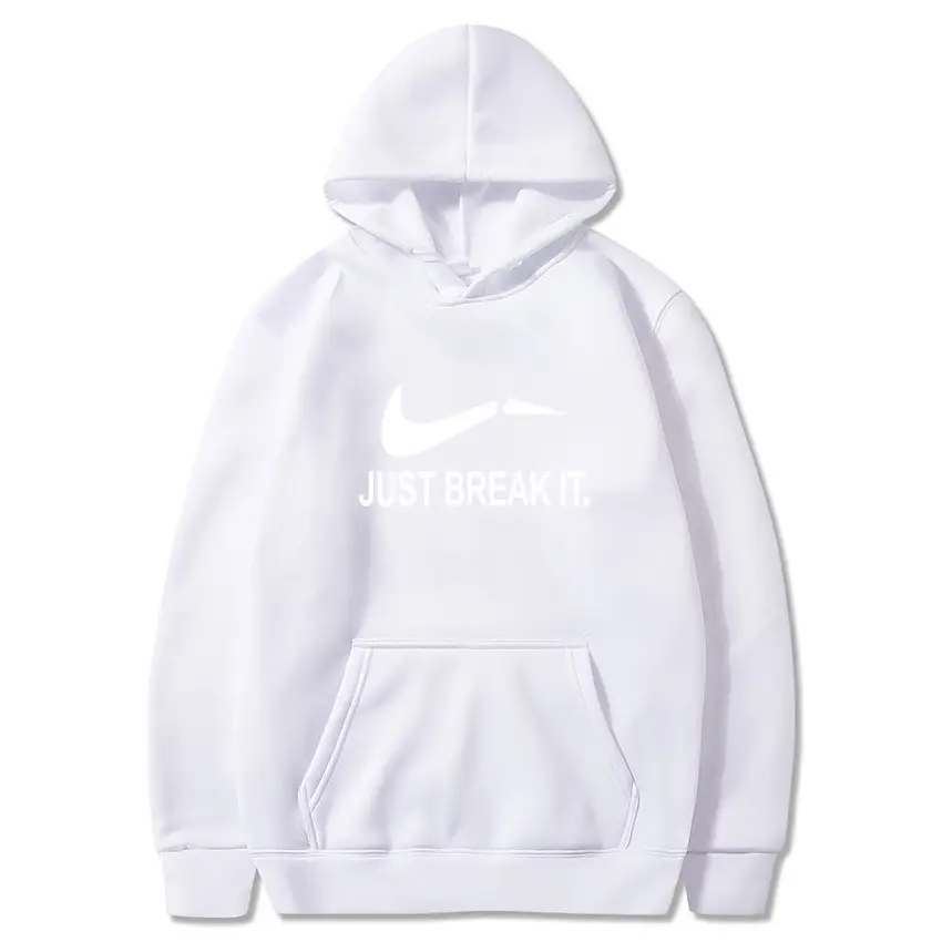 Red Fleece Hoodie for Men Just Break It - Image 12