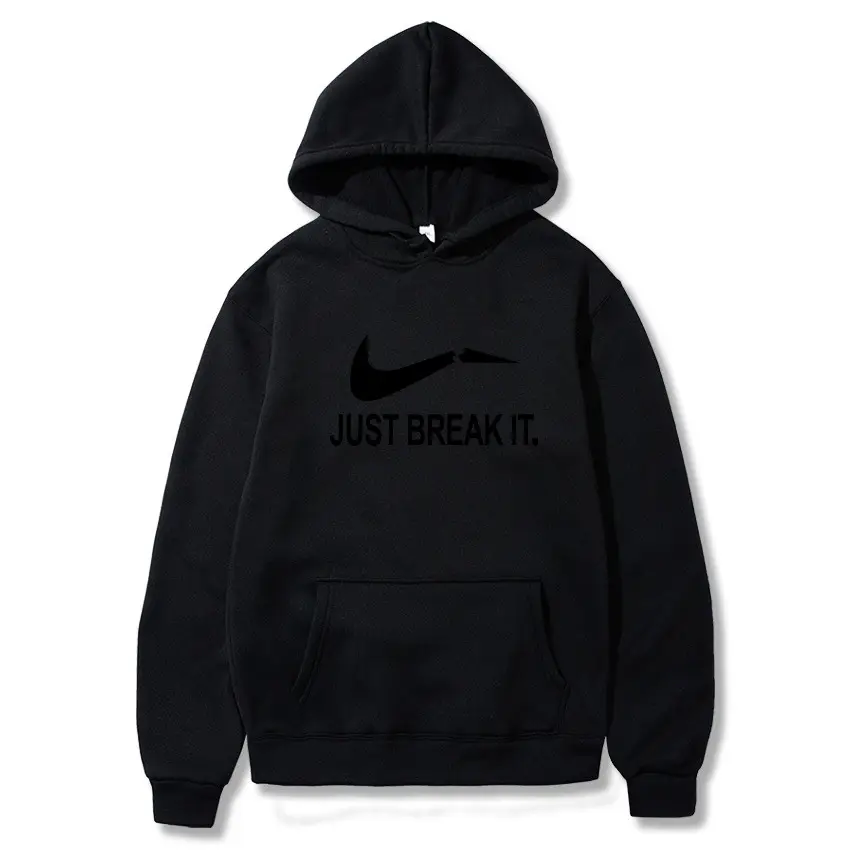Red Fleece Hoodie for Men Just Break It - Image 13