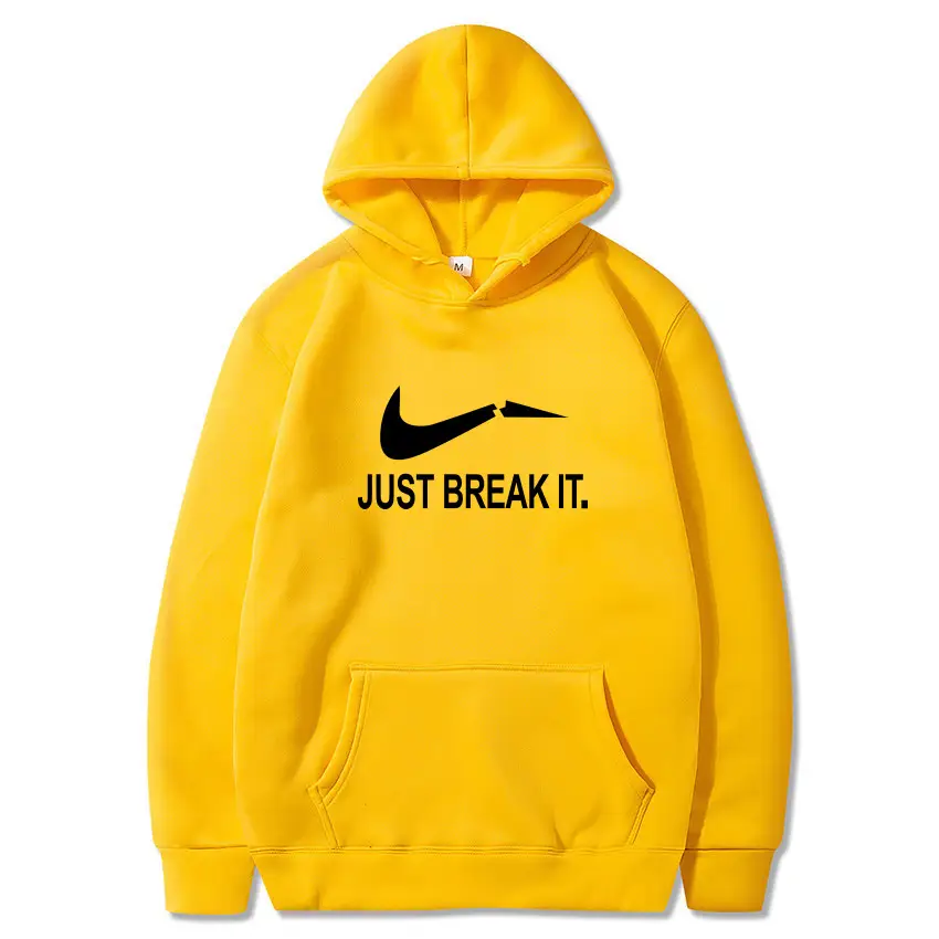 Red Fleece Hoodie for Men Just Break It - Image 17