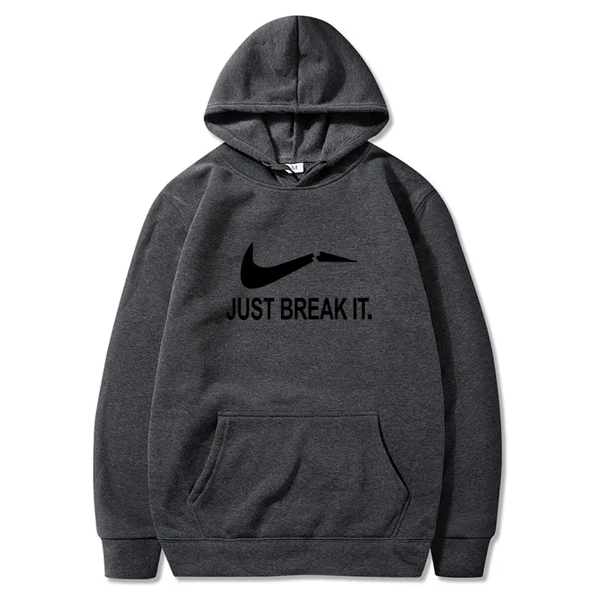 Red Fleece Hoodie for Men Just Break It - Image 18