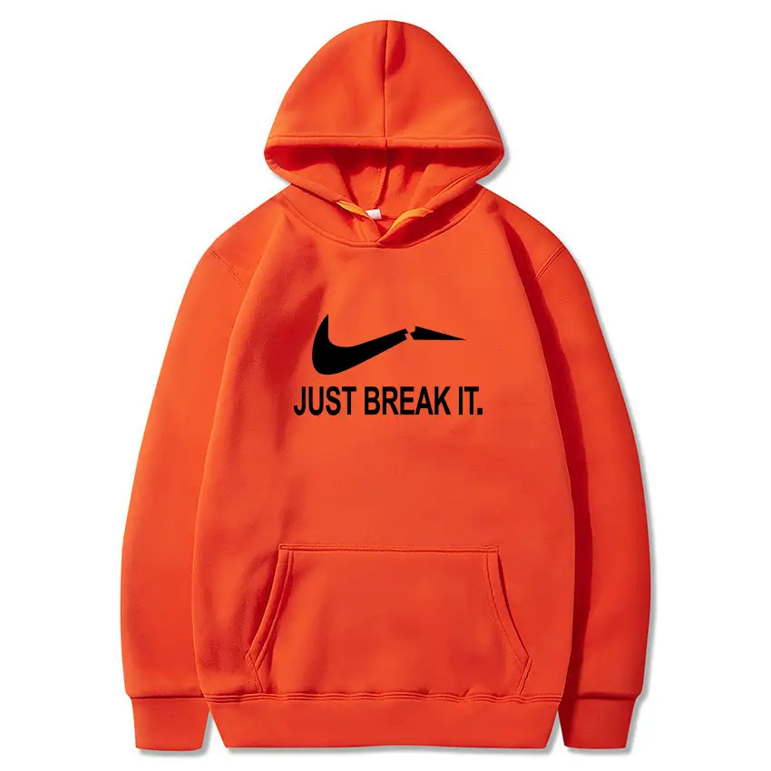 Red Fleece Hoodie for Men Just Break It - Image 19
