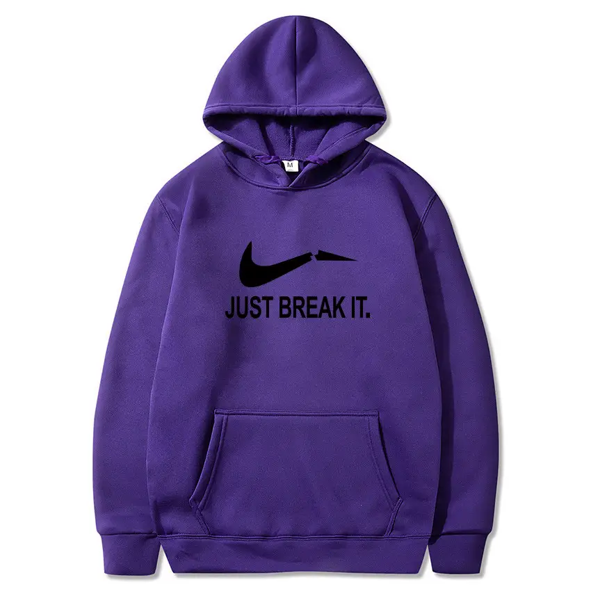 Red Fleece Hoodie for Men Just Break It - Image 20