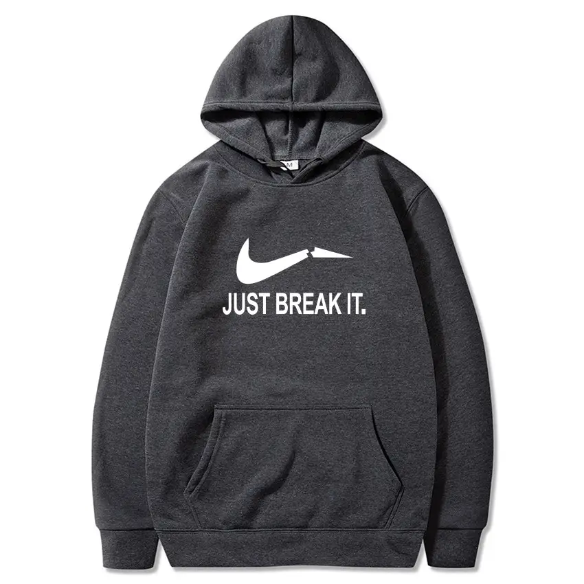 Red Fleece Hoodie for Men Just Break It - Image 6