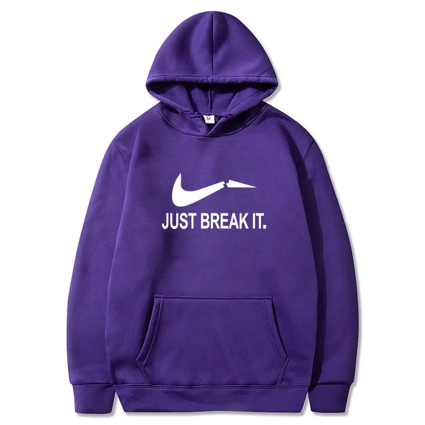 Red Fleece Hoodie for Men Just Break It - Image 8