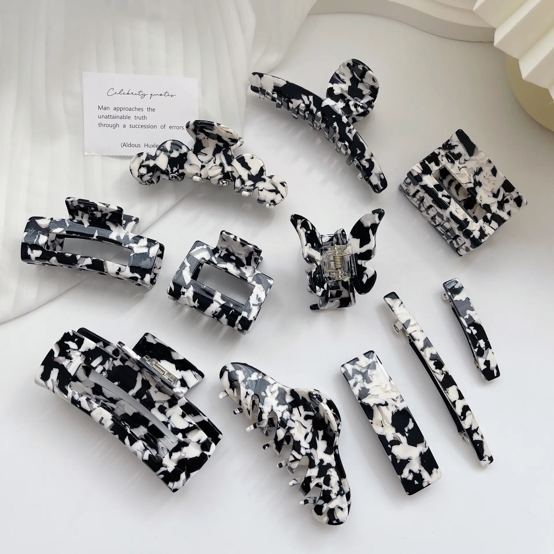 Xingyi Retro Cow Color Hair Clip Black White - Image 7