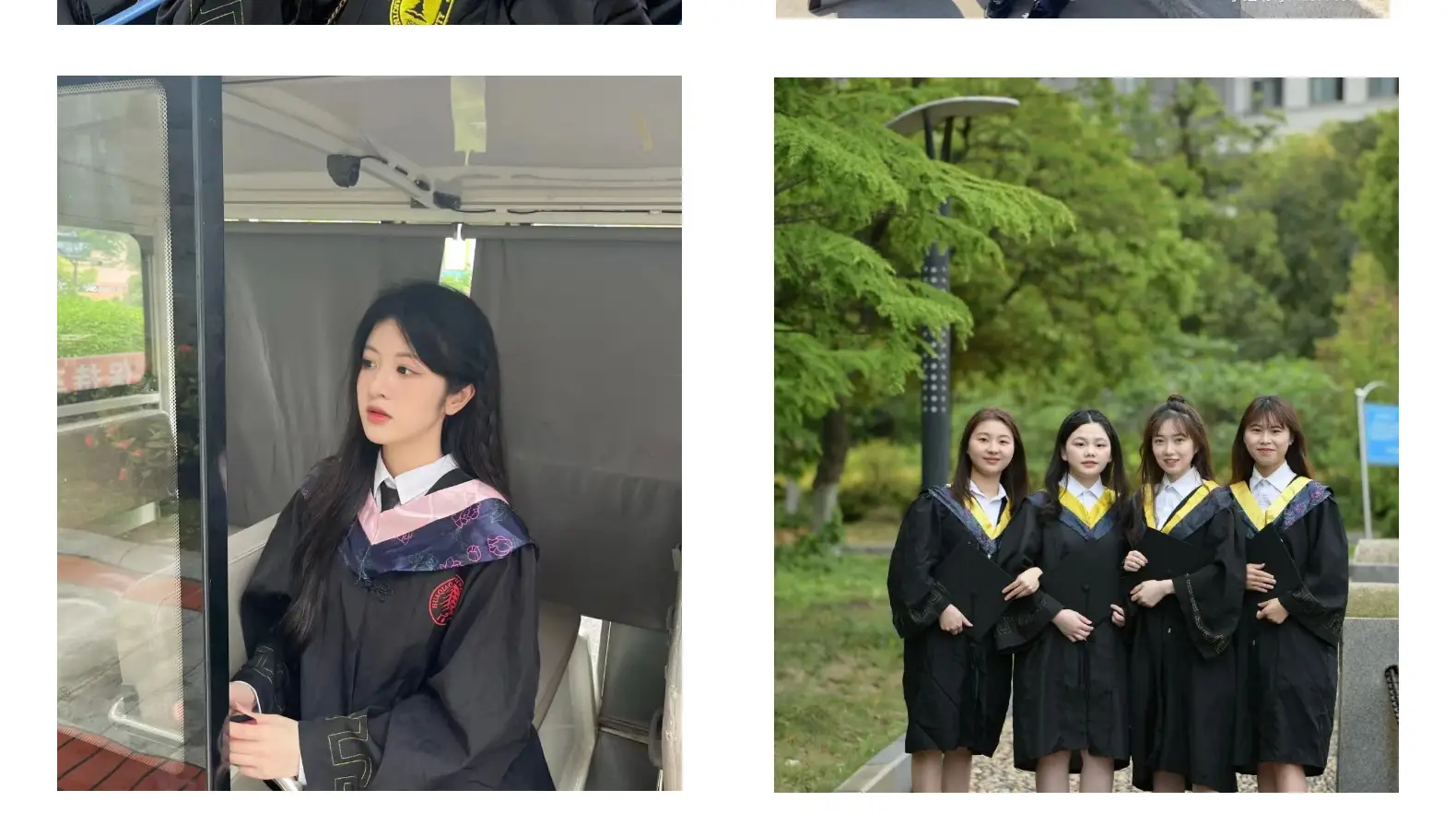 Bachelor's Graduation Gown Black V-Neck College Student — feature 4