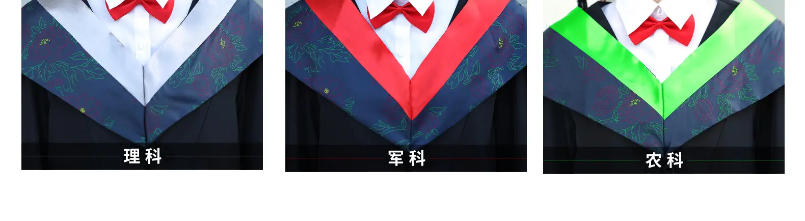 Bachelor's Graduation Gown Black V-Neck College Student — feature 9
