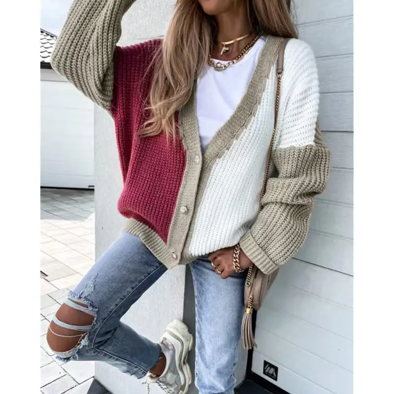 Women V-Neck Loose Sweater 2022 Autumn - Image 7
