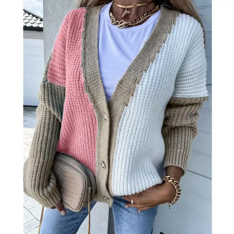 Women V-Neck Loose Sweater 2022 Autumn — feature 3