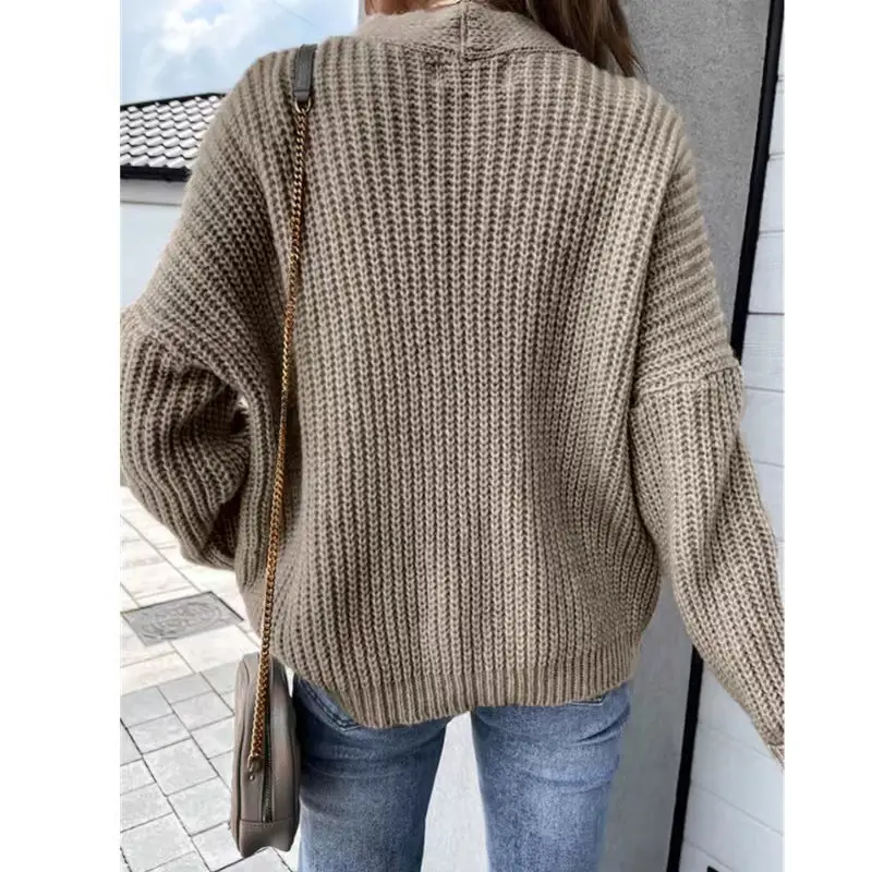 Women V-Neck Loose Sweater 2022 Autumn — feature 7