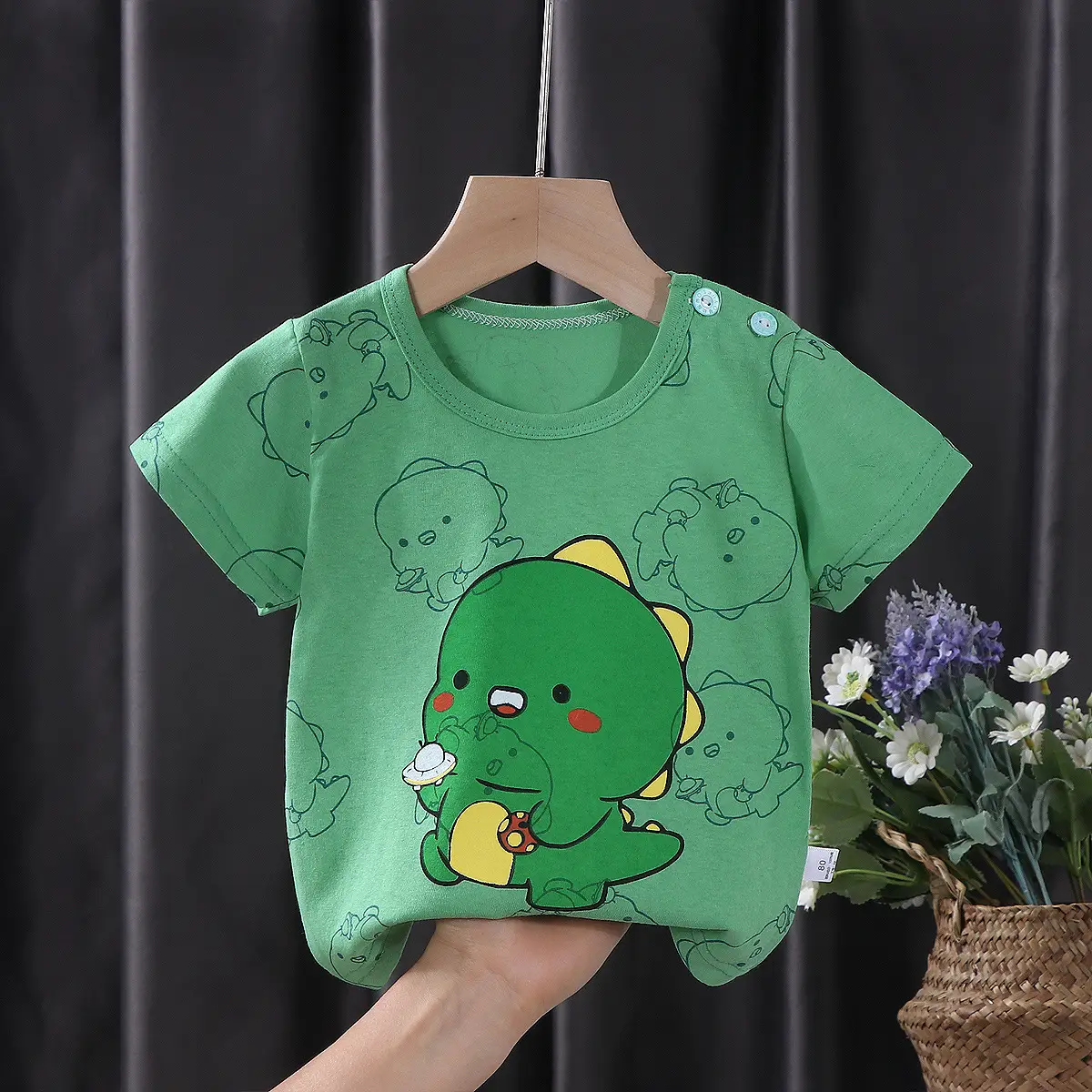 White Baby T-Shirt with Smile Graphic 2026 Kids Wear - Image 24
