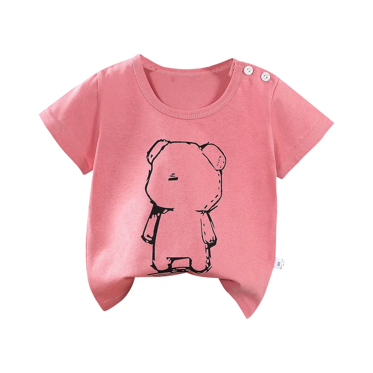 White Baby T-Shirt with Smile Graphic 2026 Kids Wear - Image 26