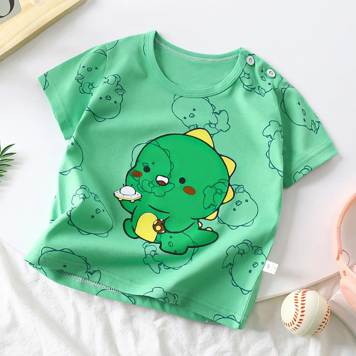 White Baby T-Shirt with Smile Graphic 2026 Kids Wear - Image 16