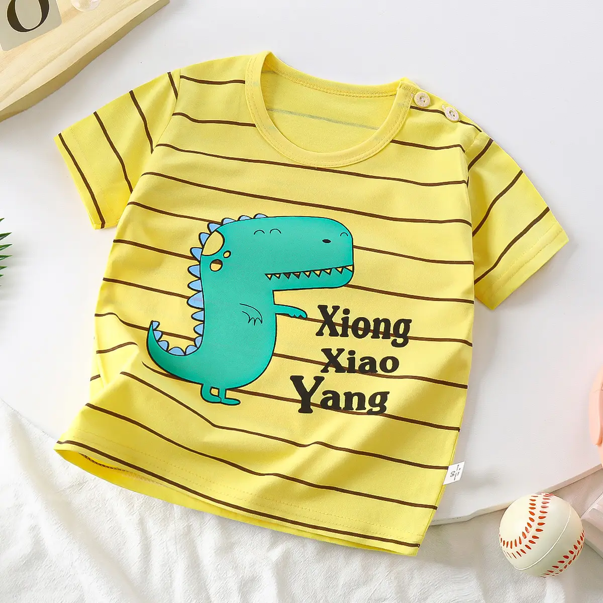 White Baby T-Shirt with Smile Graphic 2026 Kids Wear - Image 2