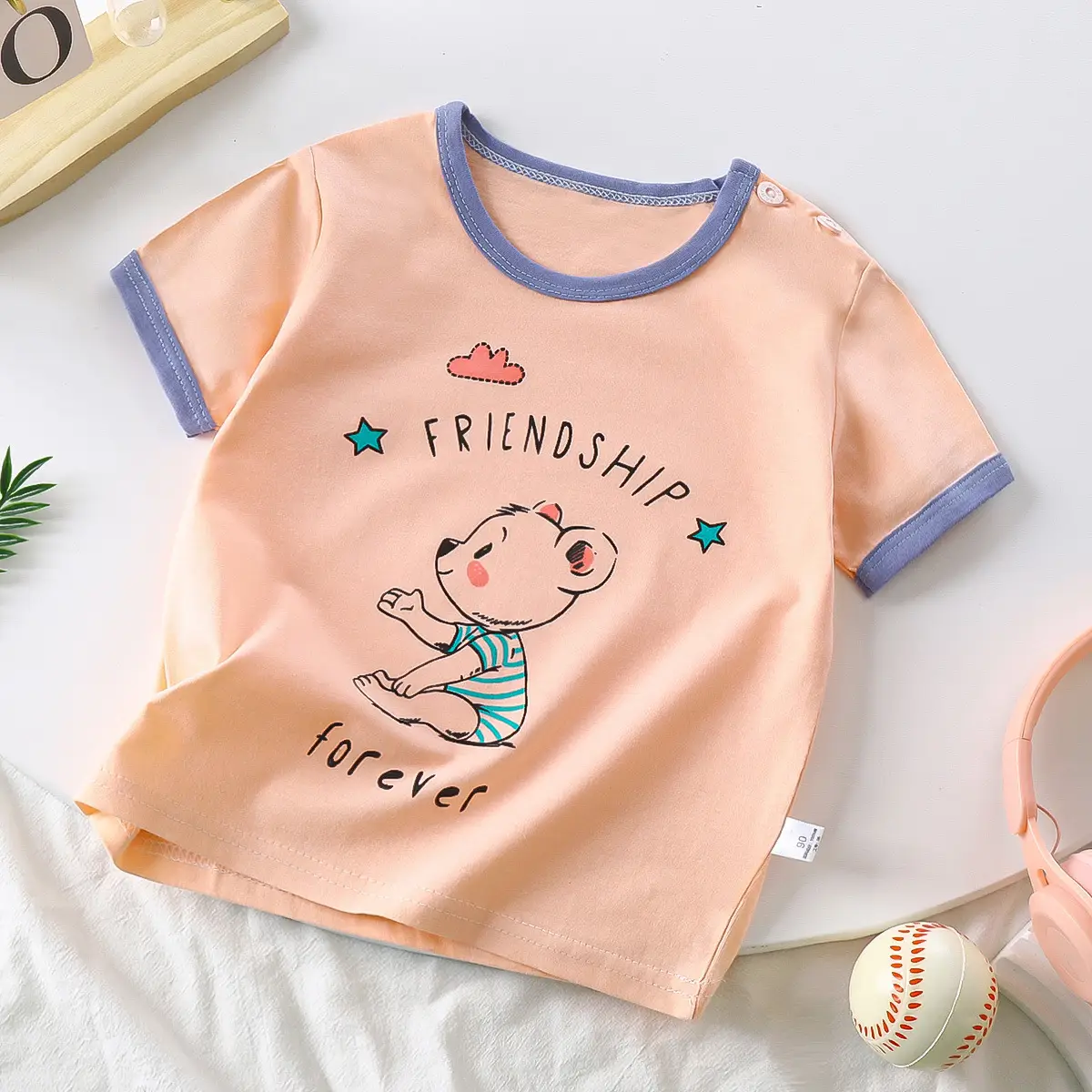 White Baby T-Shirt with Smile Graphic 2026 Kids Wear - Image 20