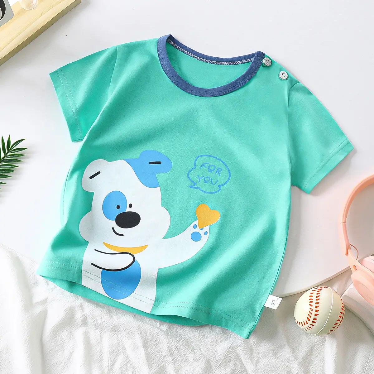 White Baby T-Shirt with Smile Graphic 2026 Kids Wear - Image 21