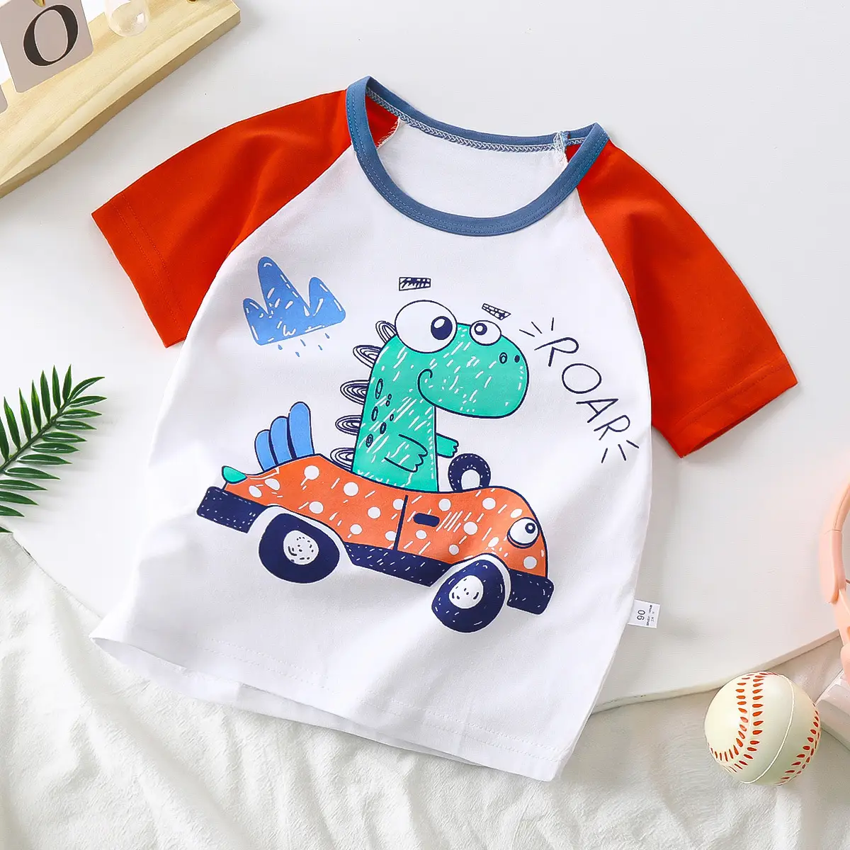 White Baby T-Shirt with Smile Graphic 2026 Kids Wear - Image 6