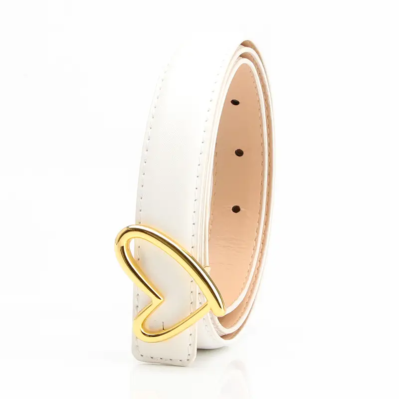 Women's Brown Heart Buckle Dress Belt