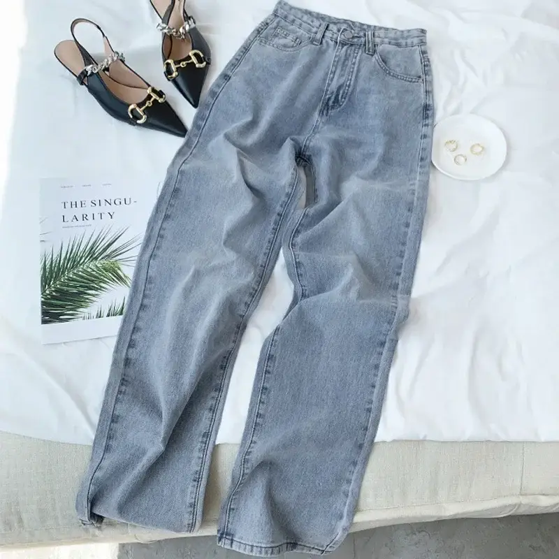 Vintage Light Blue Wide Leg Jeans for Women