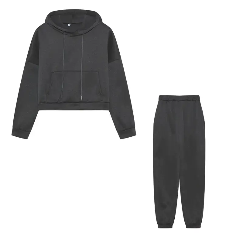 Women's 2026 Cross-Border Sweatshirt Jacket Sports Suit Brown Grey — feature 15