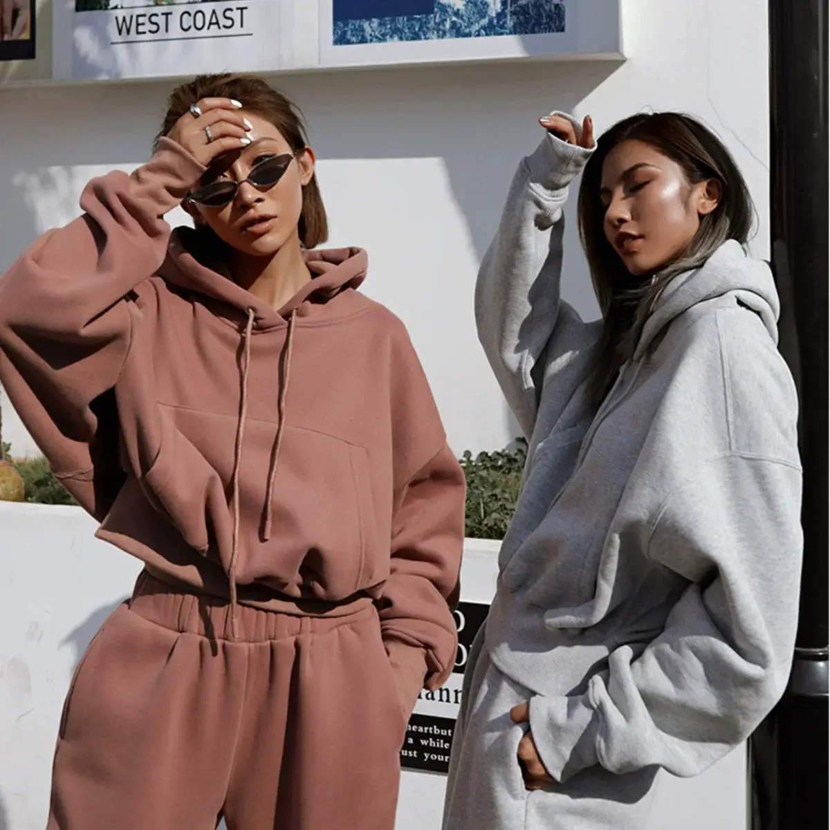 Women's 2026 Cross-Border Sweatshirt Jacket Sports Suit Brown Grey — feature 3