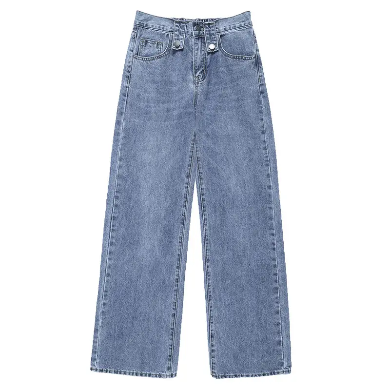 High Waist Elastoic Straight Jeans Women 2022 Wide Leg - Image 6