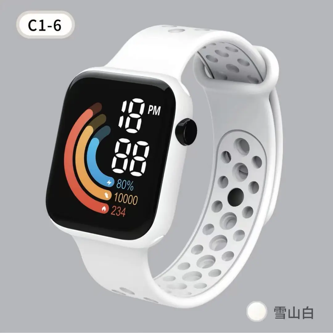 C1-6 Kids Digital Watch Mint Green Rainbow Display — feature 3