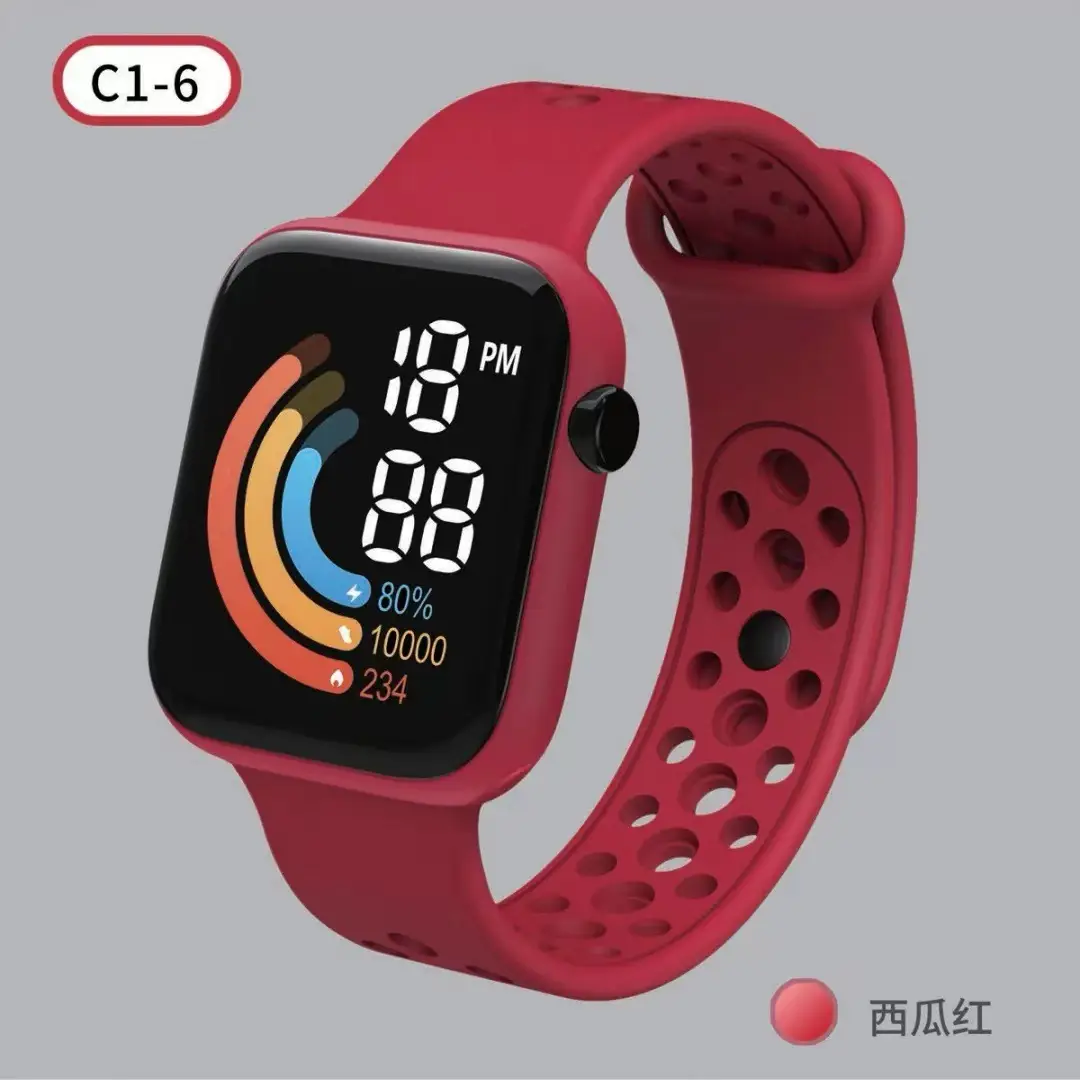 C1-6 Kids Digital Watch Mint Green Rainbow Display — feature 6