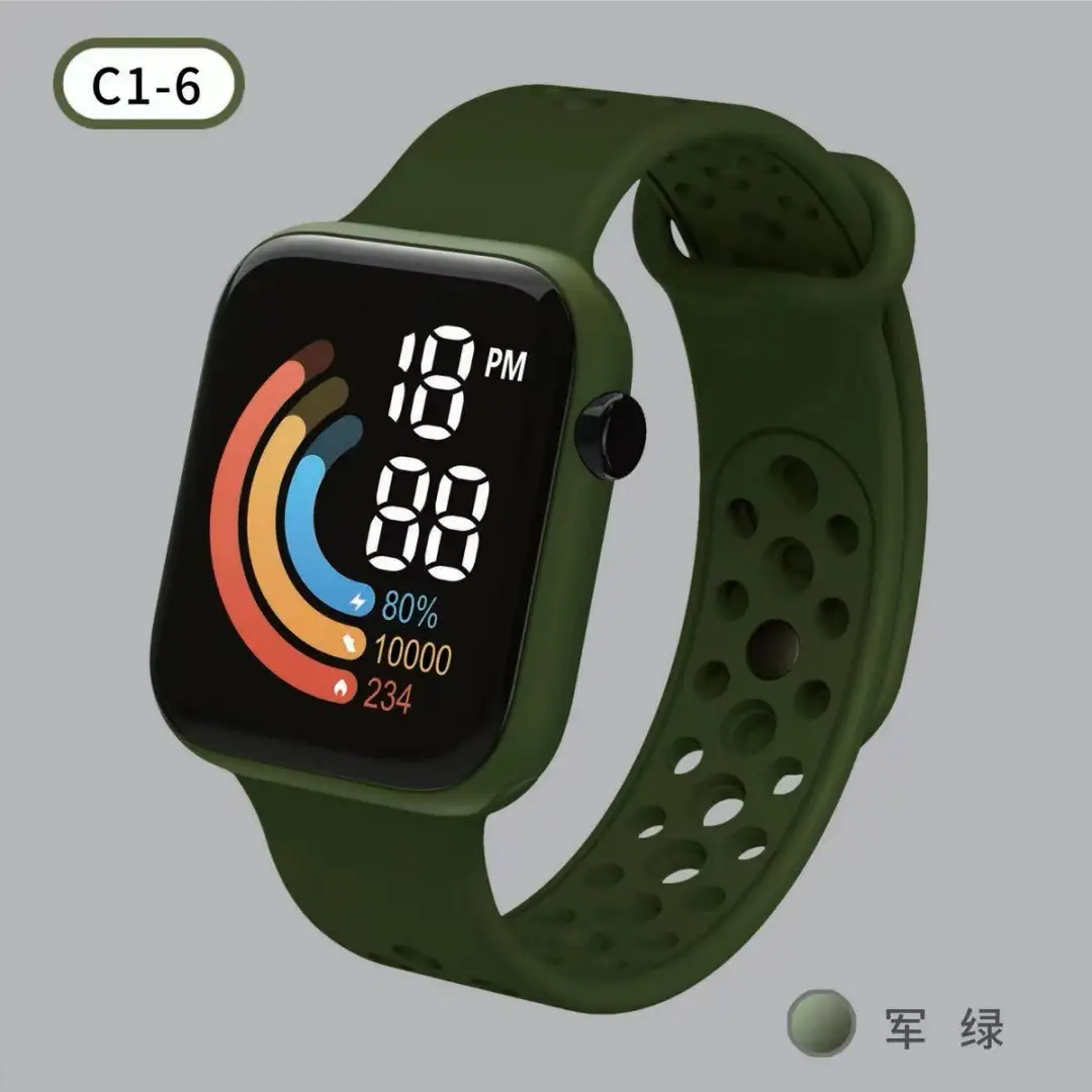 C1-6 Kids Digital Watch Mint Green Rainbow Display — feature 7