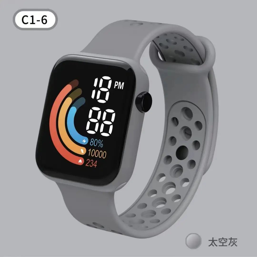C1-6 Kids Digital Watch Mint Green Rainbow Display - Image 8