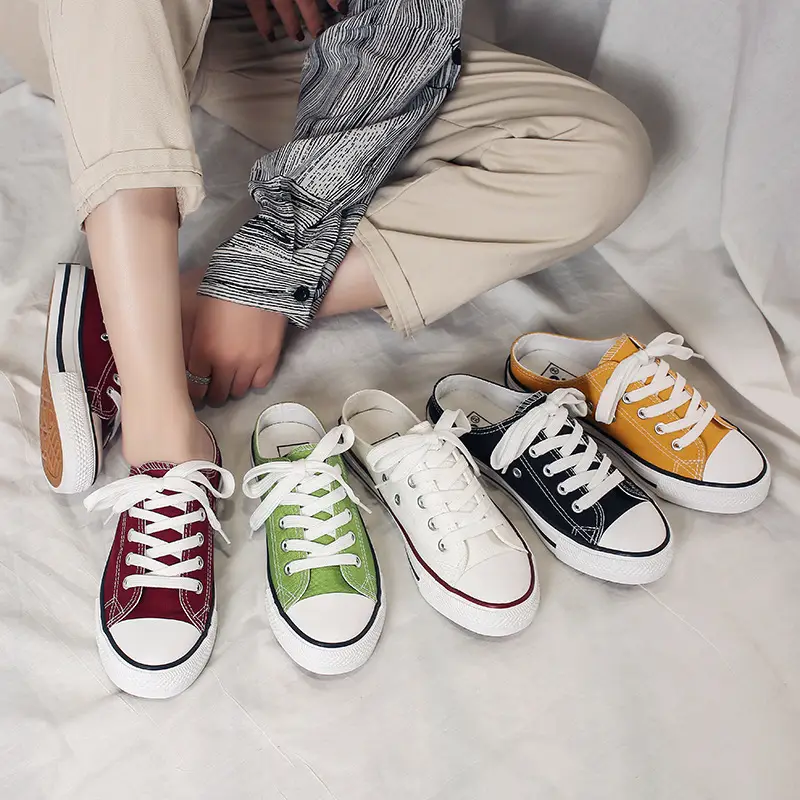 Women Canvas Casual Sneakers Maroon White Sole - Image 7
